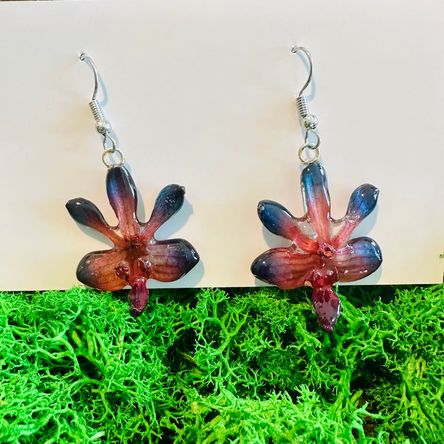 MINI DORITIS "PHALAENOPSIS" RED-BLUE earrings