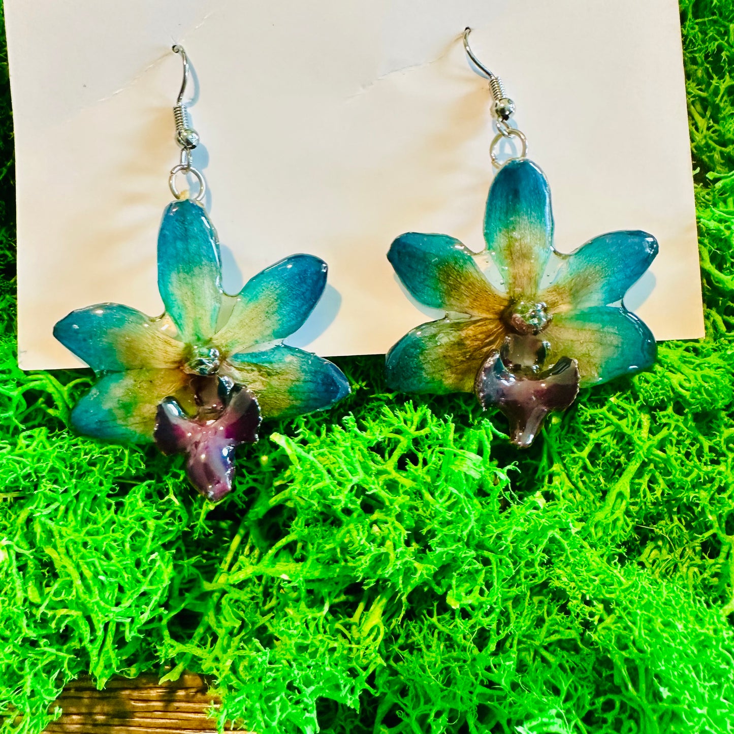 MINI DORITIS "PHALAENOPSIS" TURQUOISE earrings