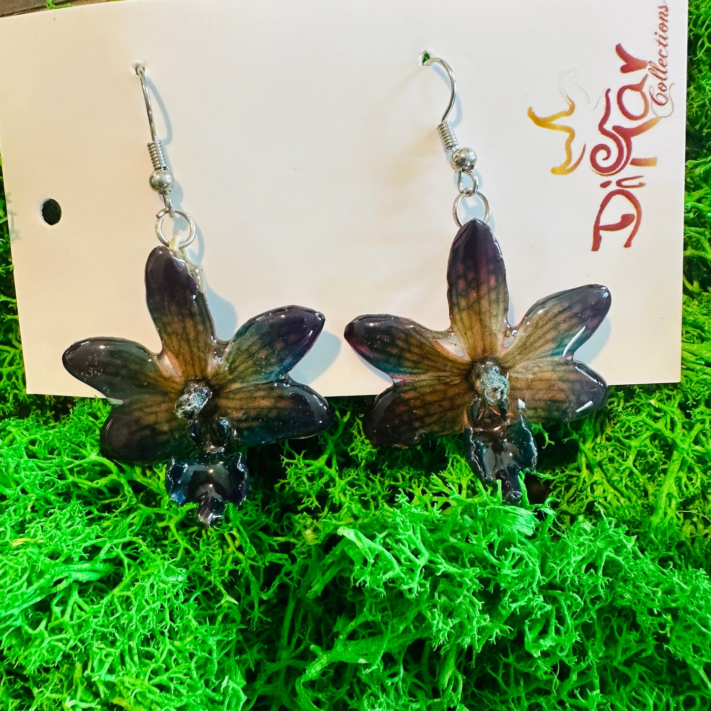 CATTLEYA Orchid MINI PURPLE earrings