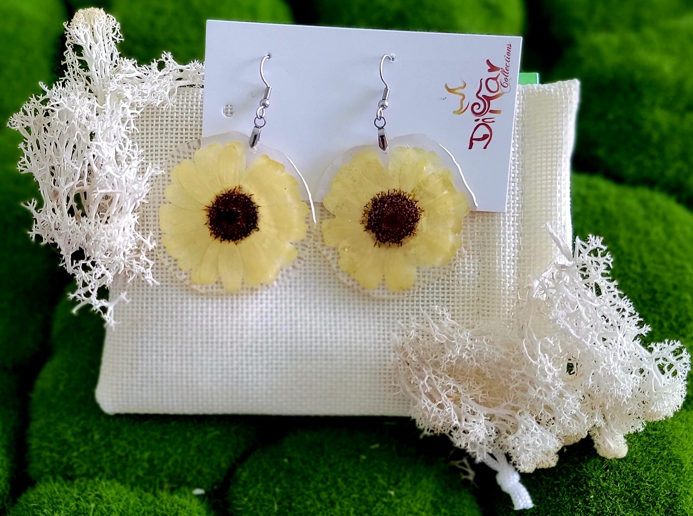 Twin Yellow Sunflower Earrings