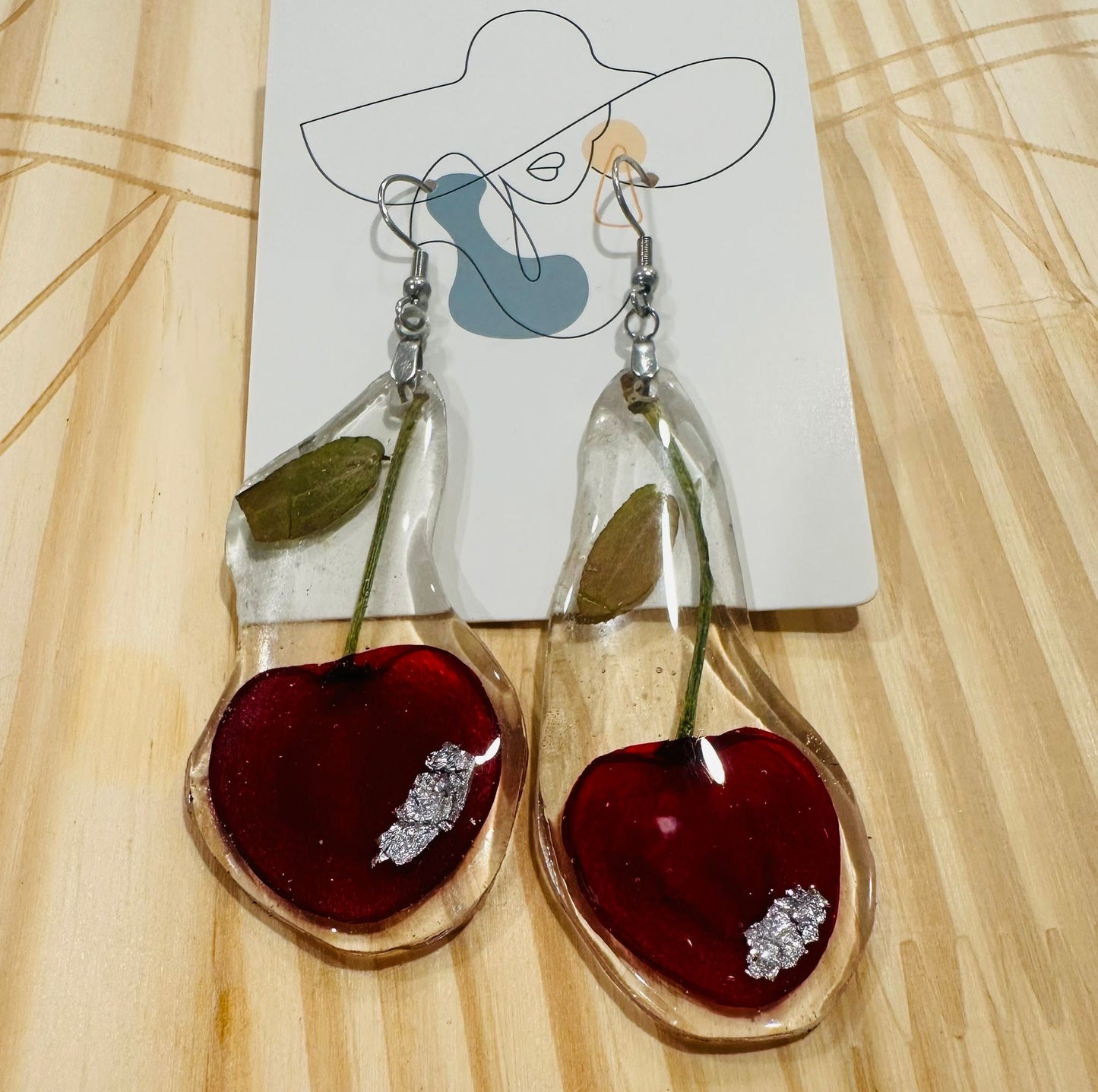 Real Cherry earrings- Silver