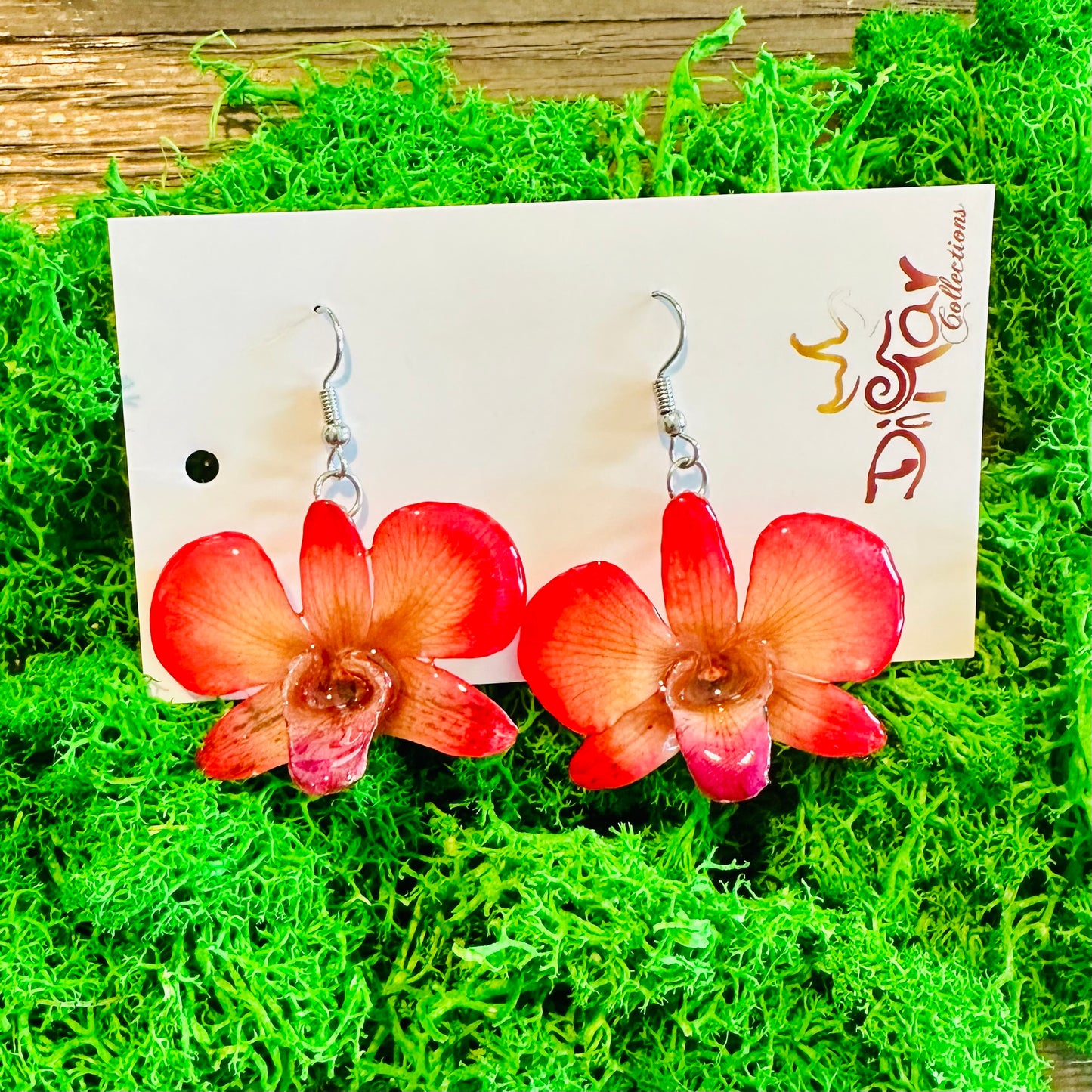 MINI LUCY "DENDROBIUM" RED earrings 