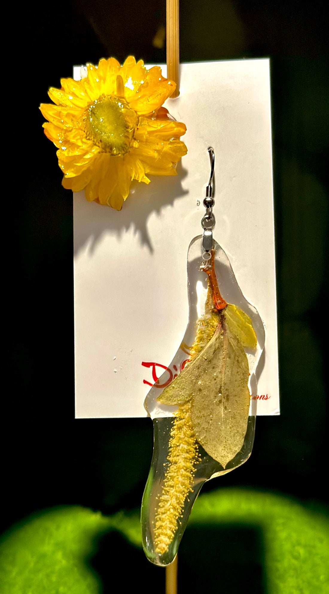 3D Yellow (open) sunflower earrings