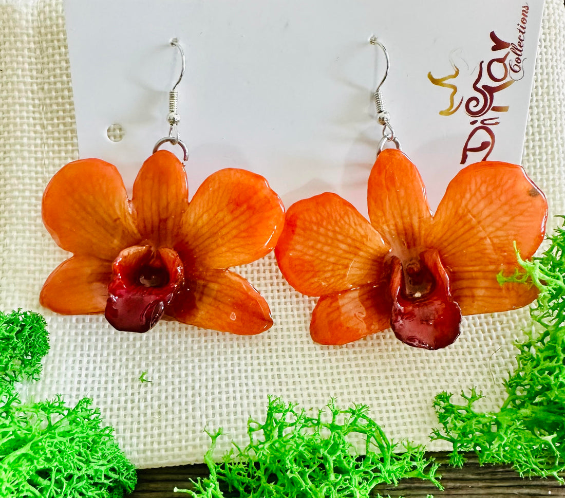 LUCY &quot;DENDROBIUM&quot; ORANGE earrings