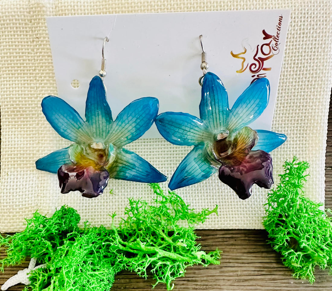 Light Blue Orchid earrings 